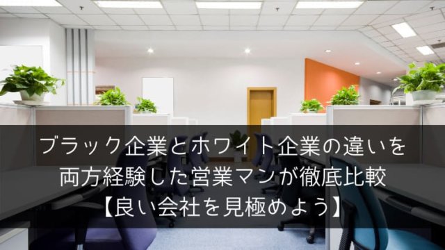 ここで見極める ブラック企業とホワイト企業の違いを両方経験した営業マンが徹底比較 ポチのすけ